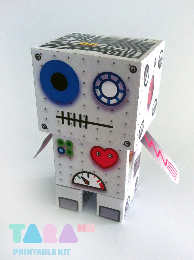 DIY Printable Cutout Robot, DIY Paper Toy, Printable Robot, Metal Bot, TaraBot, Instant Download Robot, Educational Toy, Didactic, Art Toy
