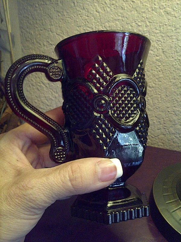 Mug in the Cape Cod-Ruby pattern by Avon Crystal