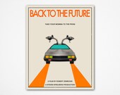 8x10 Art Print, 'BACK TO The FUTURE' Movie Poster Style Modern Pop Artwork for the home wall decor