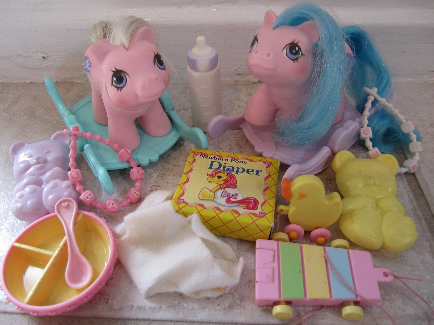 My Little Pony Twins Sticky & Sniffles newborn twins G1 1987-1988 toy