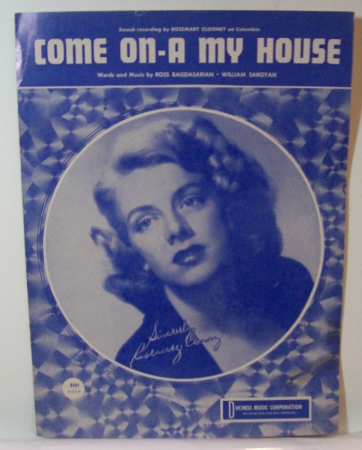 1951 Sheet music Rosemary Clooney Come ona My by julesartstuff