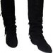 eighties fringe boots black suede  terrific