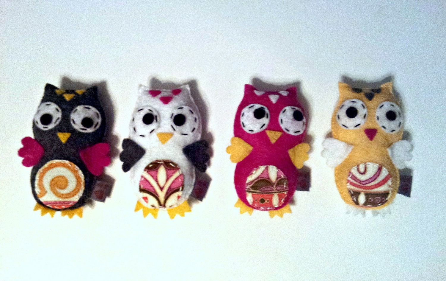 Easter Felt Owl Plush SET OF 4 Eco Friendly Party Favor Decoration Ornament Gift