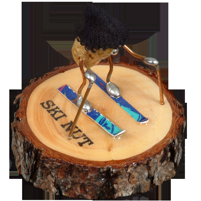 Ski Nut Handmade Peanut Figurine