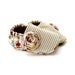 Goody Two Shoes, embellished with baby rosette, READY TO SHIP in siZe 3-6 mo., available to order in sizes 0-18 months