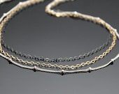 TRIPLE Strand Necklace in Gold Filled, Sterling Silver and Oxidized Sterling Silver, Multi Layered Tricolor Necklace, Simple Dainty.