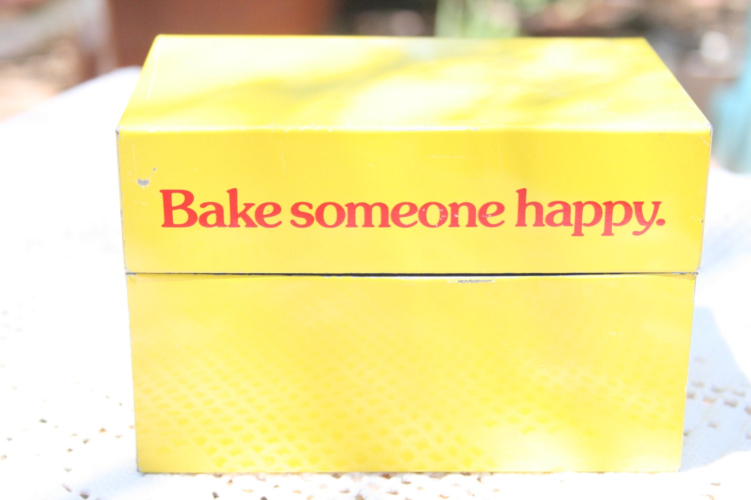 Bake Someone Happy, Fleischmanns Recipe Box, Metal Recipe Box, 1970's