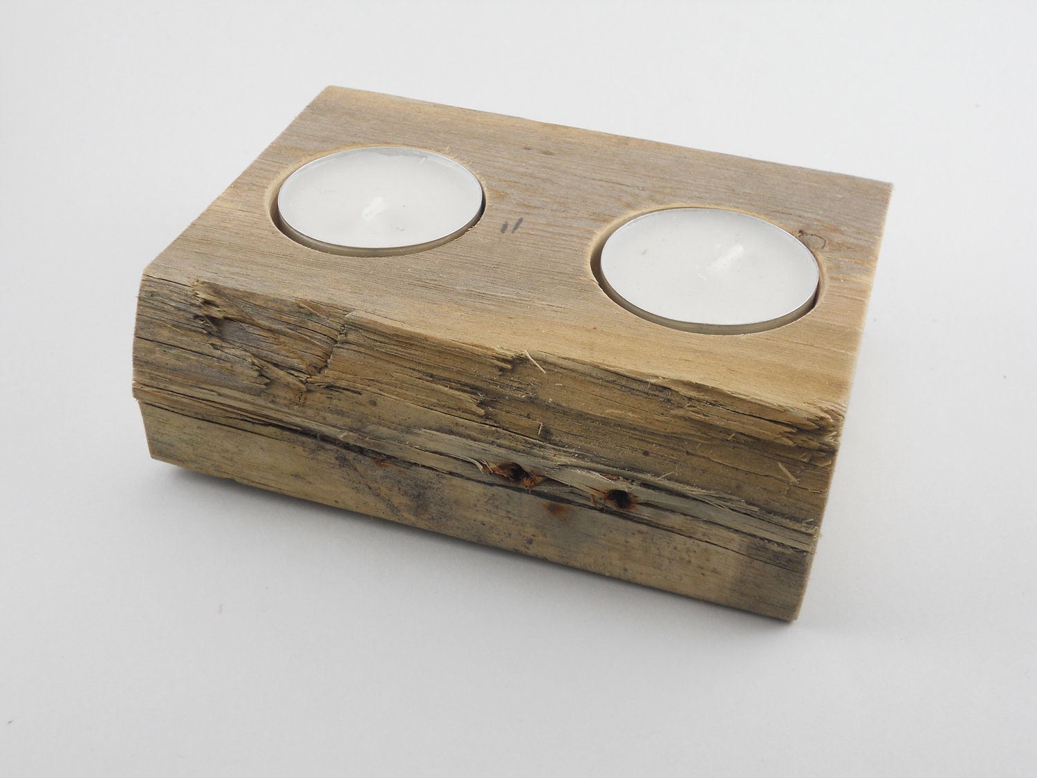 Rustic Wood Tealight Holder, Industrial Tealight, Reclamed Wood Tealight,  Pallet Tealight Holder