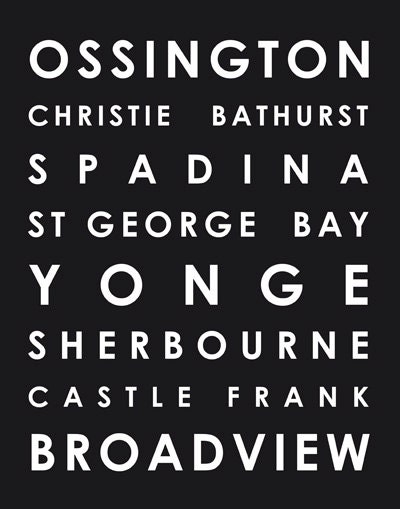 Toronto ttc streetcar / subway poster, customize your own