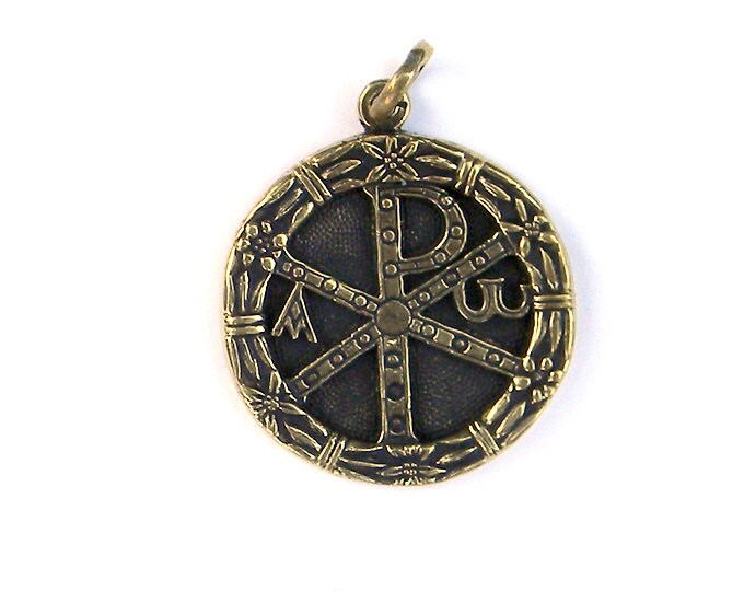 bronze pendant chi rho 1 by glucks on etsy bronze pendant chi rho 1 by glucks on etsy
