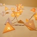 Cream Paper Pyramid Light Garland with Geometric Die Cuts - Long Strand