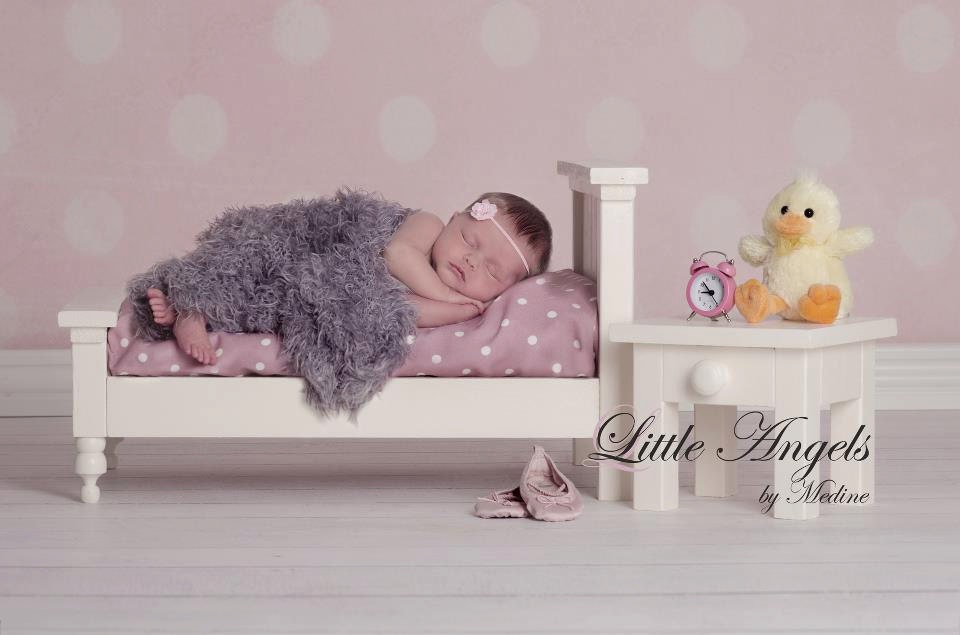 Newborn Bed, Mattress, And Nightstand Photography prop