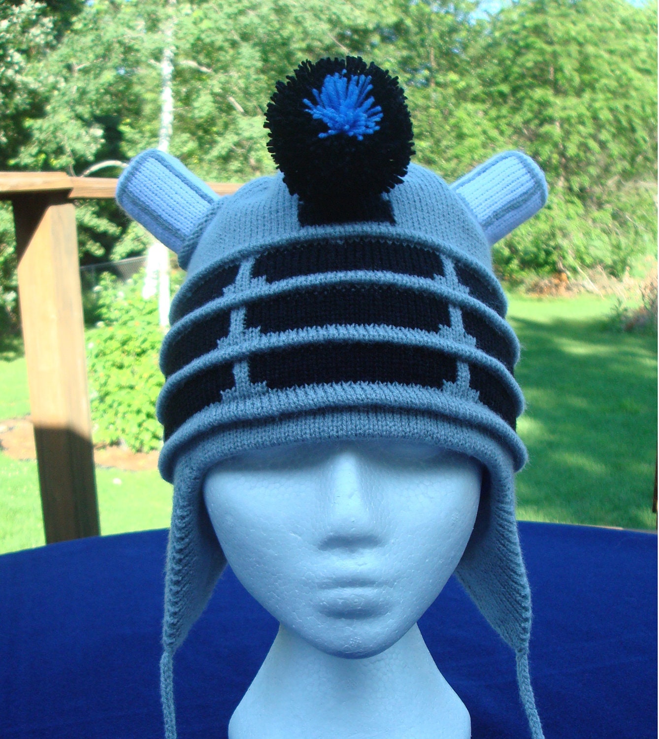 Silver Dalek Ear Flap Hat