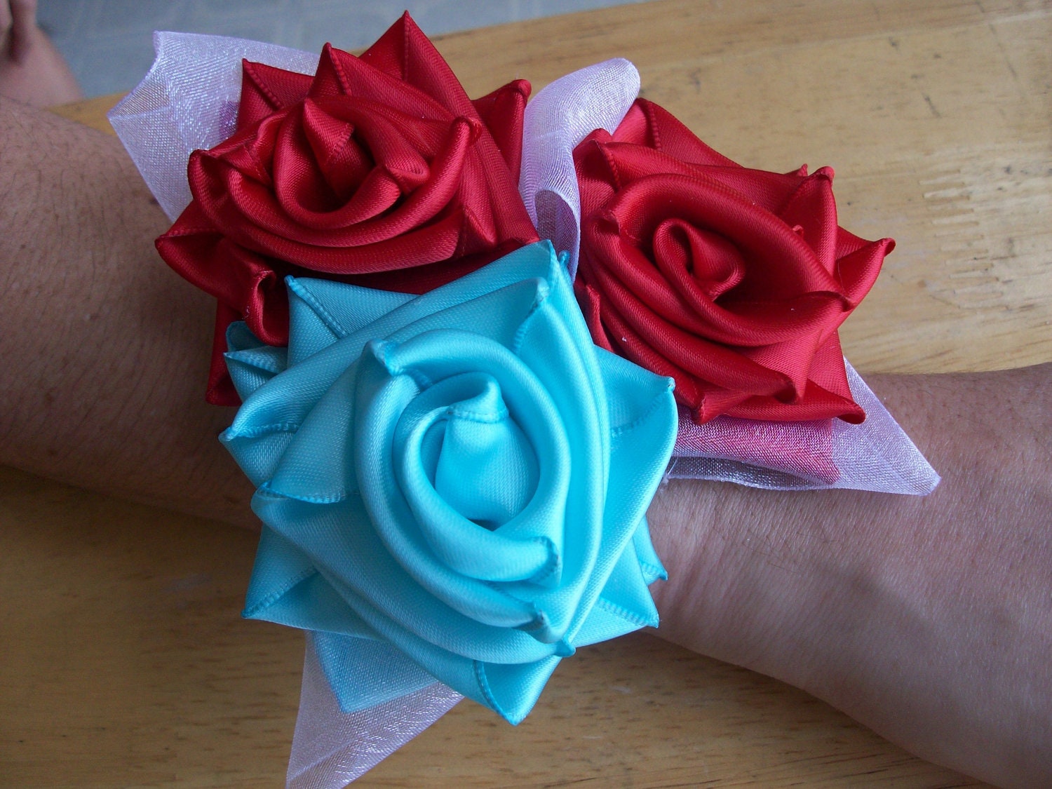 Custom Ribbon Rose Wrist Corsage