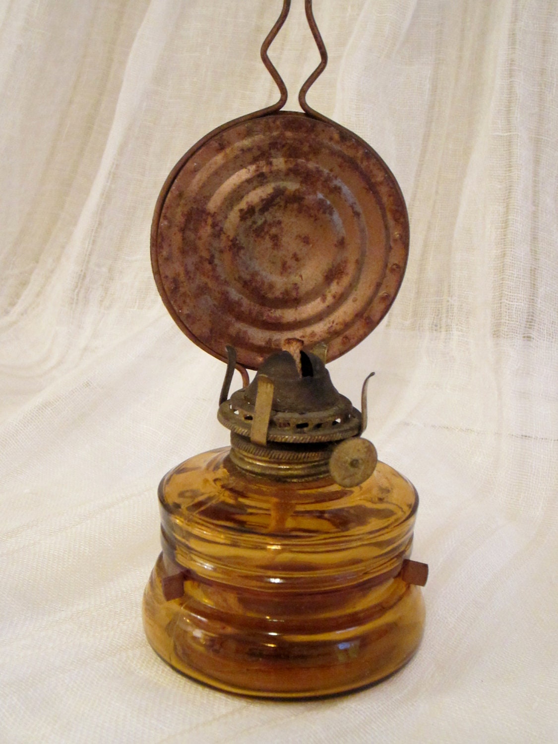 Vintage Amber Nasco Handy Kerosene Oil Wall by lifesjoyousmoments