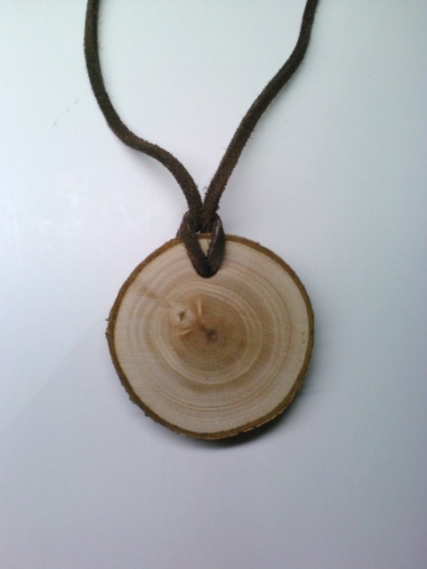 Wood Pendant Necklace, Log Slice Necklace, Rustic Jewelry