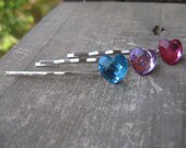 set of 3 bobby pin,heart plastic bobby pin