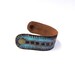 Leather floral bracelet turquoise and brown genuine leather cuff