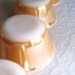 Fire King Peach Lusterware Custard Bowls, Set of Four