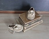 Vintage Leather Baby Shoes Display Decor