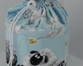 2013 Knitting Project Bag- Drawstring Bucket Style