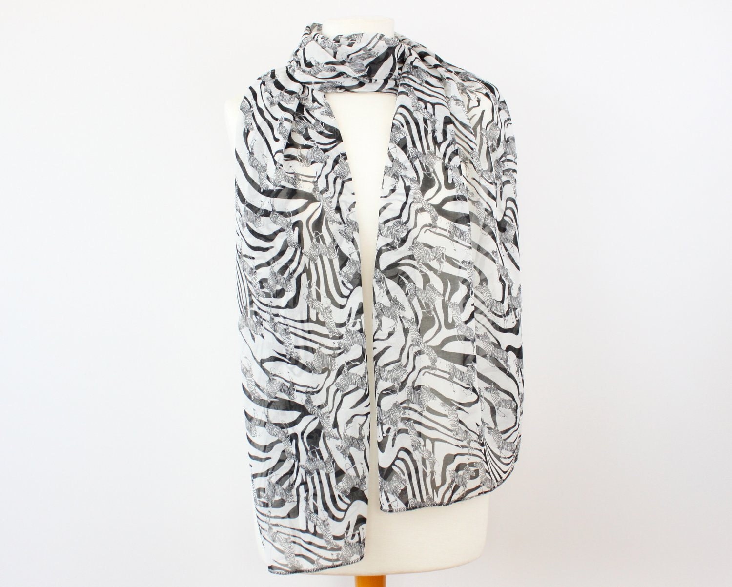Spring Zebra Print Long Chiffon Scarf-SZ15