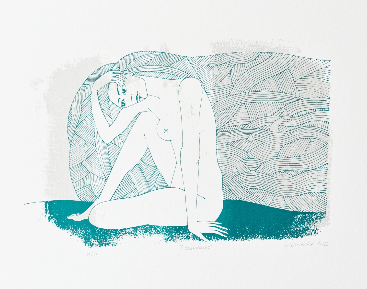 Seven Teardrops screenprint