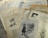 Vintage book pages-unique paper for collage, mixed media, altered art, journals, cards and more- 25 pages