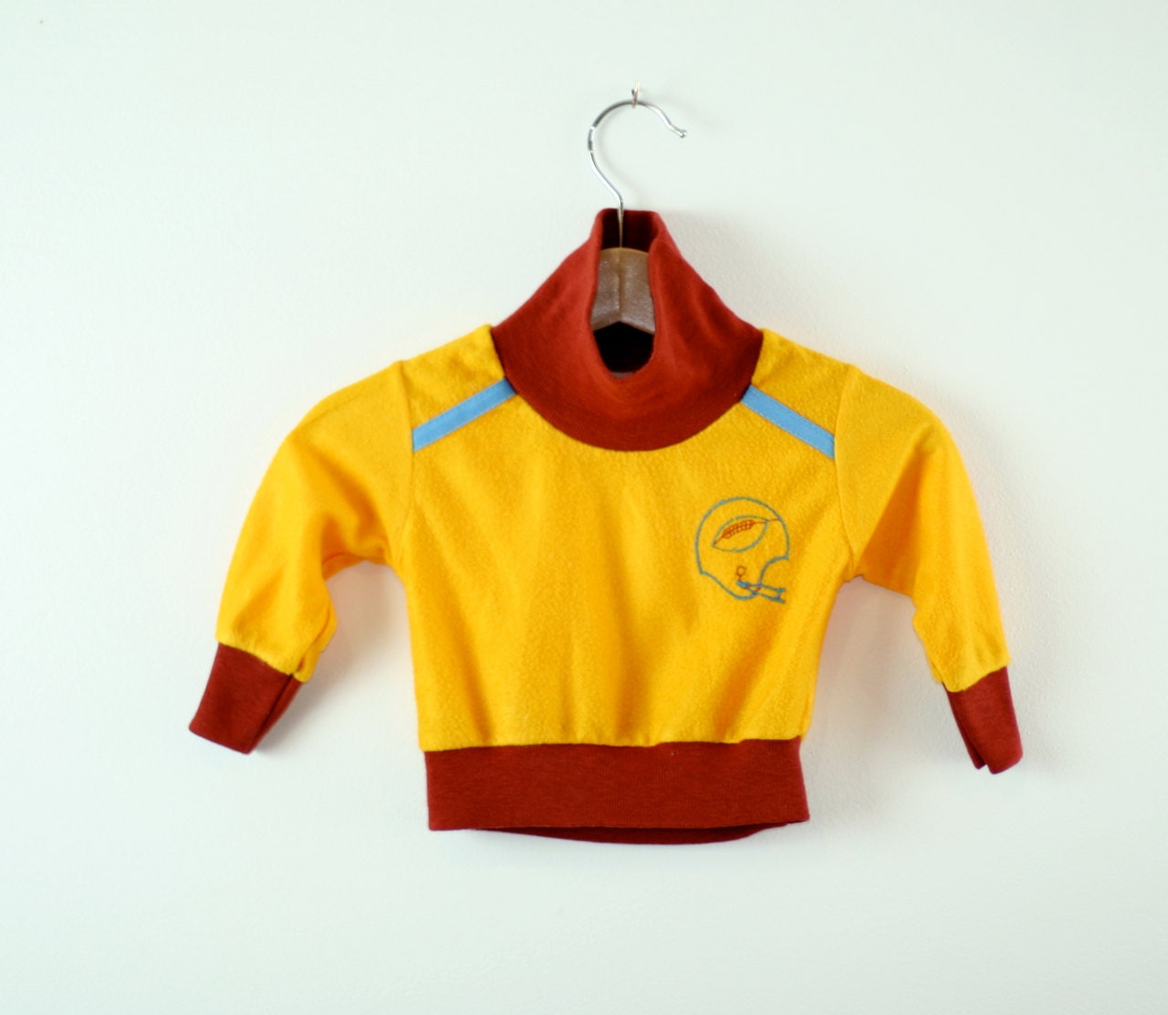 Vintage Baby Sweatshirt in Gold and Maroon Football Theme - udaskids