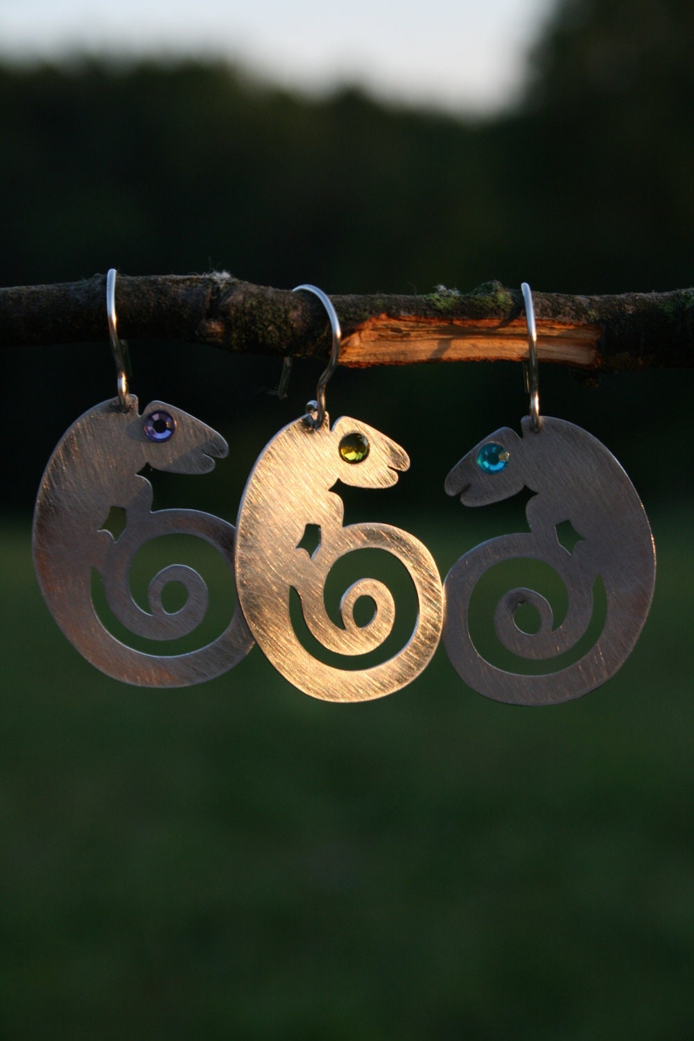 Metal Chameleon Earrings Stainless Steel Designer Jewelry