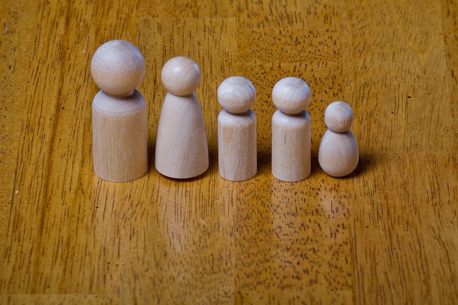 Custom Peg Doll Family of 3