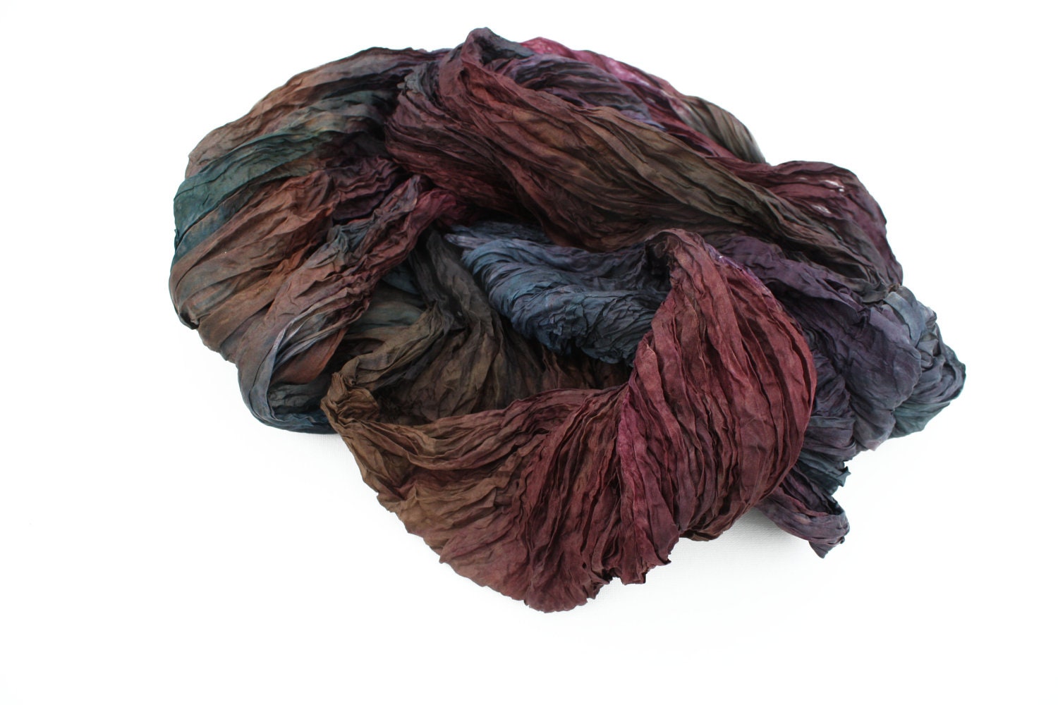 Art Nouveau -  brown, cognac, grey, green, burgundy silk scarf.
