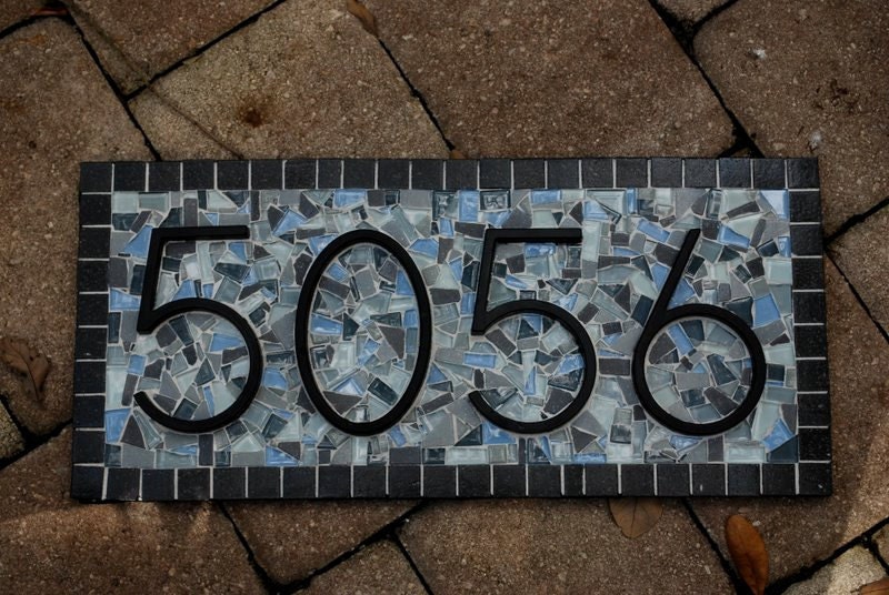 House Numbers Mosaic Address Sign