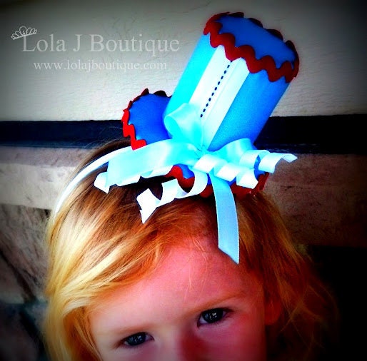 Alice Tea Party Top Hat Headband - M2M Alice Tutu Costume Deck of Cards Disney Blue White Red Black Stitch Girls Childrens Teens