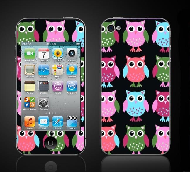 Owls iPod Touch 4 Vinyl Decal 4th Gen Wrap Skin Sticker Cover - cute owl - Free Shipping -  NOT a HARD CASE