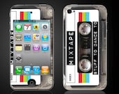 Cassette Tape - iPhone 4 4S Vinyl Decal Wrap Skin Sticker Cover - retro mixtape hipster - Free Shipping NOT a HARD CASE- iPhone skin