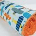 Baby Blanket, Ready Set Go Planes with Orange Minky