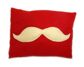 Red Mustache Pillow Cover