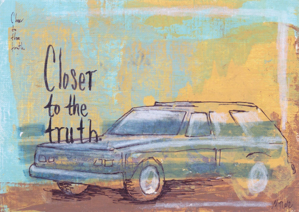 Closer Truth ORIGINAL - mixed media collage - 5"x7"