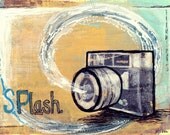 Splash Flash ORIGINAL - mixed media collage - 5"x7"