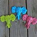 Set of 3 Bright "Elephant" cast iron Wall Hook:Pink,Turquoise,Lime Green,Shabby Lodge,Cabin,Safari Decor/ Key Hanger, Towel Holder