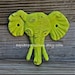 Lime Green Elephant Wall Hook /Bright Shabby Chic Decor / Jewelry Holder /Nursery /Bathroom fixture /Distressed