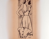Vintage 1940s Sewing Pattern - Sexy Open Back Halter Dress w/ Wide Midriff, Cropped Jacket - Marian Martin Mail Order 9201, Bust 32, Unused
