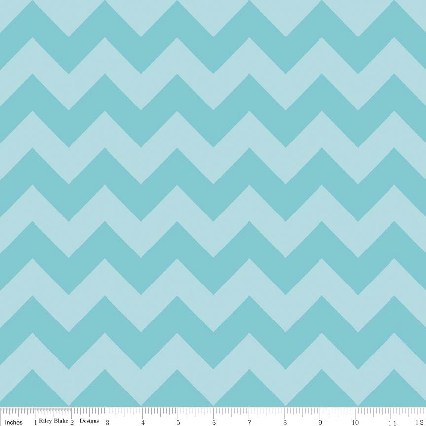 Chevrons by Riley Blake - Tone on Tone Aqua - Half Yard