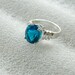 Tourmaline ring electric blue burst