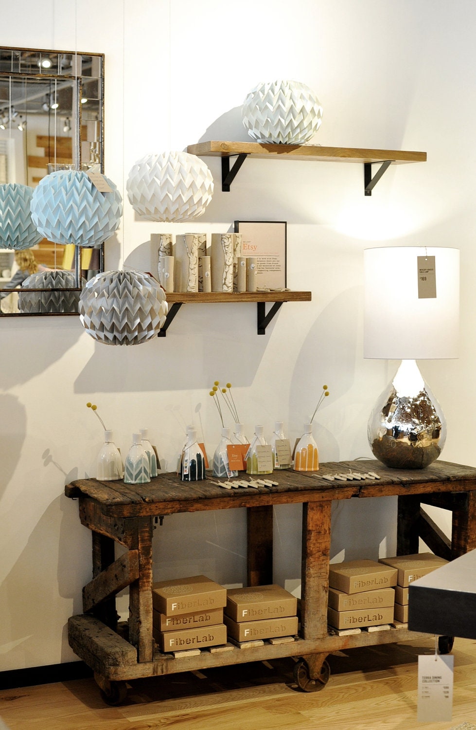 Bubble: Hanging Decorative Art / Origami Paper Ball - Green