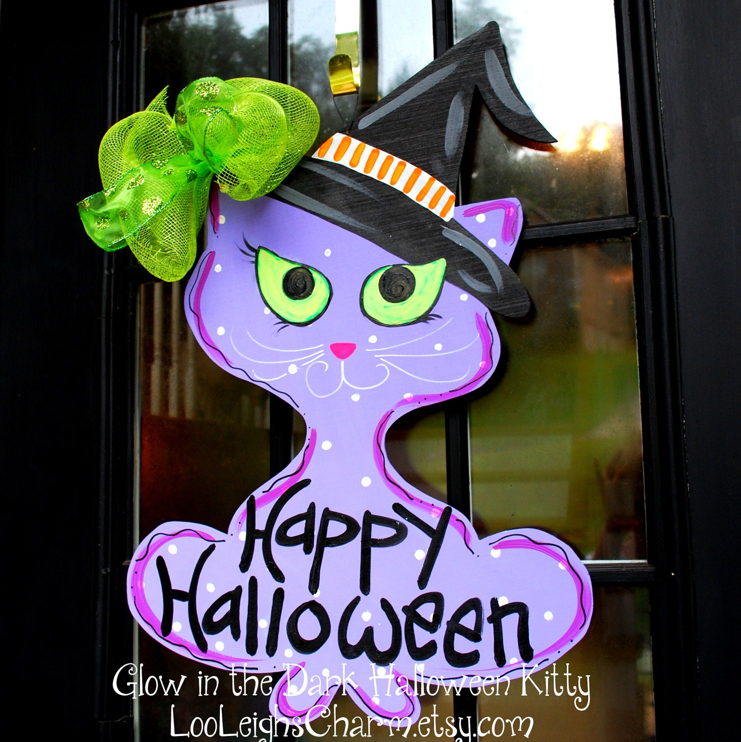 Door Hanger: Halloween, Outdoor Decoration, Witch Door Hanger, Halloween Decor, Glow In The Dark