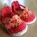 Baby Espadrille Booties  Pumpkin and Apricot 0-6 months