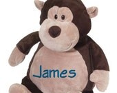 Adorable Soft Plush Monkey Custom Embroidered Monogram