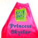 Girl's Cape,  Embroidered Super Why Personalized with Monogram Hot Pink